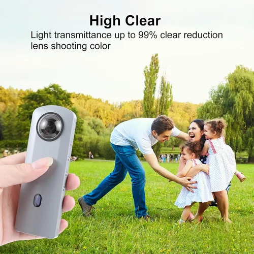 Vista 5 de PULUZ Funda Protectora de Lente PC para Cámaras Esféricas Ricoh Theta SC2 / S/V Accesorios de Cámara Adhesiva Protector de Lente