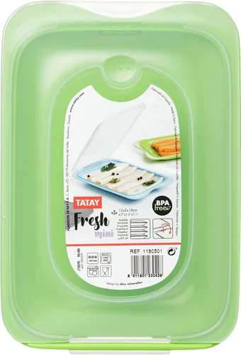 Vista 7 de TATAY Recipiente de carne fría para nevera 1 unidad mini almacenamiento de refrigerador tapa extraíble, apilable apto para microondas