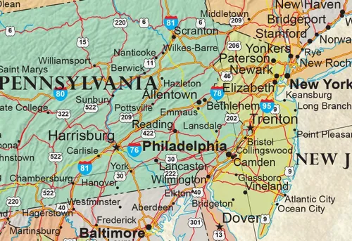 Vista 9 de Set de mapas de Estados Unidos y planisferio para pared Rand McNally.