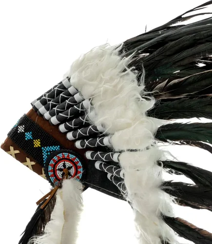 Vista 3 de Novum Crafts tocado de plumas, inspirado en indio nativo americano, elegir