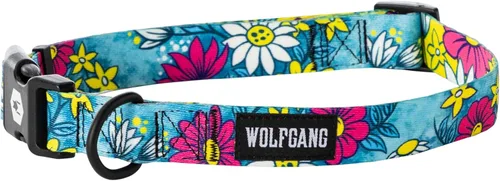 Vista 16 de Wolfgang - Collar de perro resistente y ajustable con hebilla de nailon de liberación rápida para caminar y entrenar, estampado BrookTrout, talla S