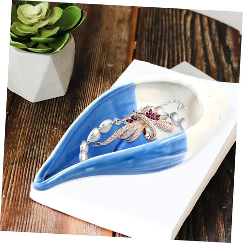 Vista 9 de Unomor 3pcs Tray Ceramic Ring Holder Star Plates Trinket Storage Plate Earring Bowl Earring Organizer Ceramic Serving Platter Trinket Dish Sea Ring