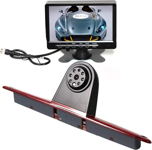RED WOLF 3ª cámara de marcha atrás de luz de freno con kit de monitor LCD TFT de 7 pulgadas para Mercedes Benz Sprinter/Dodge Sprinter/VW Crafter