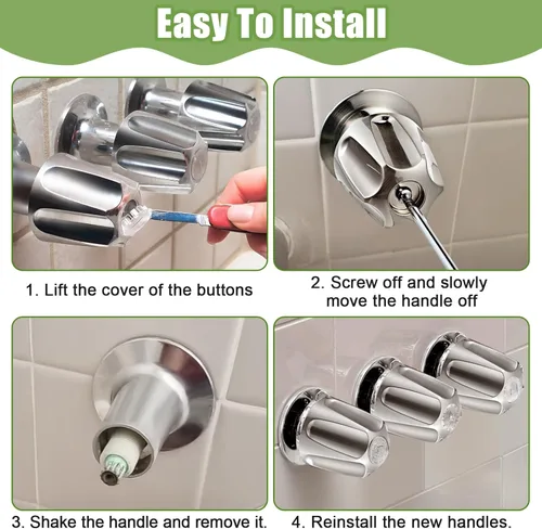Vista 5 de Dreyoo Pomo de ducha de metal de 3 piezas de repuesto compatible con Price/Pfister Verve Tub Shower - Kit de remodelación de mango de grifo