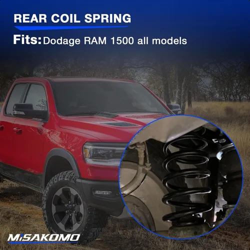 Vista 6 de Actualizar kit de resortes de bobina trasera de servicio pesado Compatible con Ram 1500 2009-2018 2wd 4wd Proporciona un 50% extra de capacidad