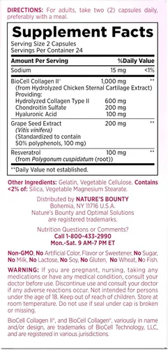 Vista 8 de Nature’s Bounty Optimal Solutions Ultra Collagen Booster para suplemento de envejecimiento saludable, resveratrol, ácido hialurónico – cápsulas