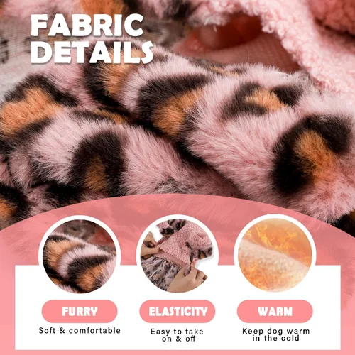 Vista 4 de Vestido suéter para perro, vestidos de otoño para perros pequeños, forro polar de invierno de princesa, suéteres para cachorros, ropa para mascotas