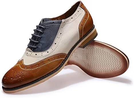 Vista 8 de Mona flying Zapatos de cuero perforados con cordones Oxfords Brogue Wingtip Derby para mujer