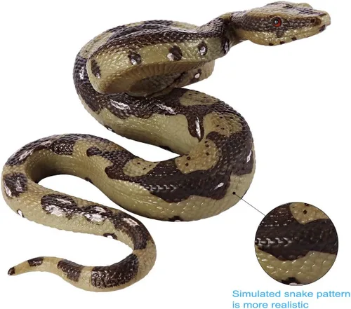 Vista 3 de Serpiente falsa realista y araña falsa, cosas de broma - Luce real, juguete de broma de serpiente de goma