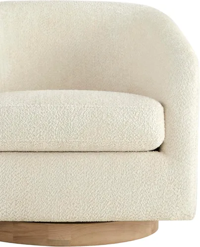 Vista 59 de CHITA - Silla giratoria decorativa, tapizada en terciopelo con certificación FSC, estilo barril, para sala de estar, completamente ensamblada