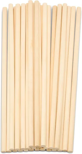 Vista 17 de Varillas de madera sin terminar de 1/4 x 6 pulgadas, para manualidades y bricolaje, 50 unidades Woodpeckers