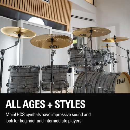 Vista 7 de Meinl Platillo China de 14" – Latón con acabado tradicional HCS para batería, fabricado en Alemania (HCS14CH)
