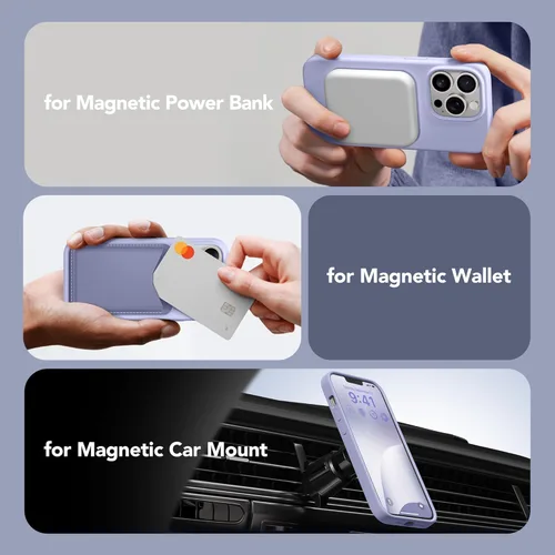 Vista 524 de GONEZ Funda magnética para iPhone 14, compatible con Magsafe, con protector de pantalla + protector de cámara, forro de microfibra antiarañazos