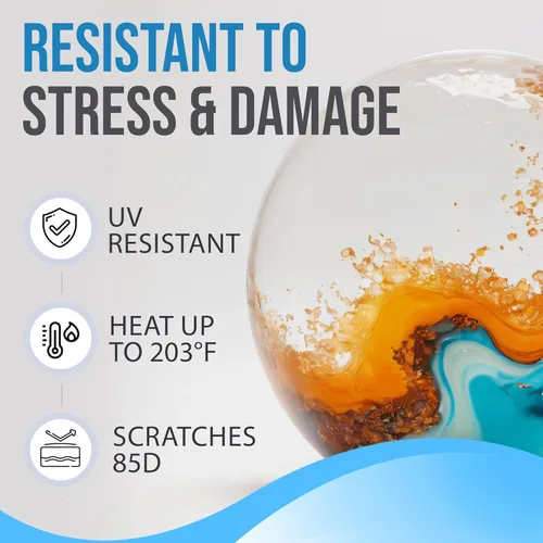 Vista 6 de Resina epoxi cristal transparente, kit de 16 oz. Revestimiento para súper brillo y superficies de mesas