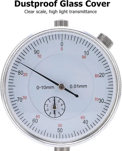 Vista 6 de Indicador de dial, indicador de prueba de dial mecánico, puntero de alta precisión, calibre de dial para medición de instrumentos (0.000-0.394 in)