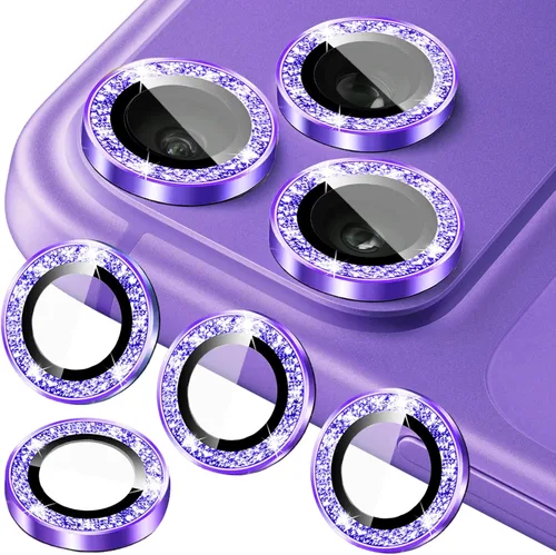 Vista 21 de Protector de lente de cámara compatible con iPhone 12, 12 Mini y iPhone 12 Pro (paquete de 3 + 1) – Brillantina brillante, funda de cámara