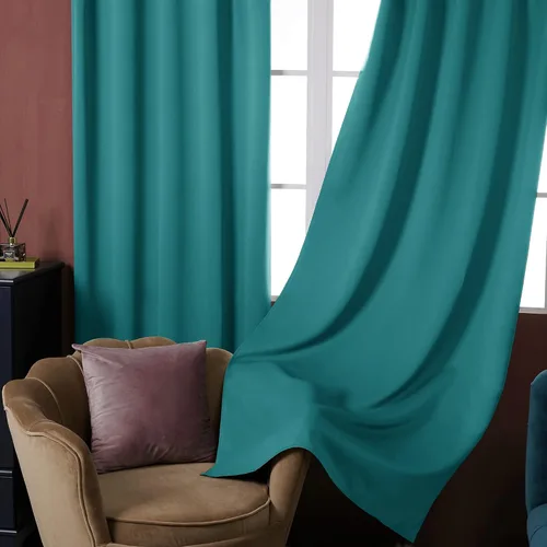 Vista 100 de [Usado] Deconovo Cortinas opacas, aislamiento térmico, dobladillo para barra, reducción de ruido, certificado Oeko-TEX, cortinas de oscurecimiento