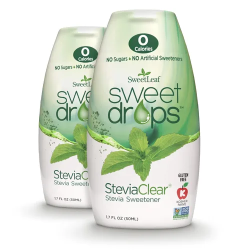 SweetLeaf SteviaClear Sweet Drops - Edulcorante líquido de stevia natural, gotas de stevia exprimibles, sin regusto amargo, alternativa líquida al