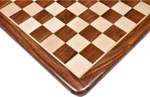 RoyalChessMall-17 - Tablero de ajedrez de madera con incrustaciones, palisandro dorado y madera de arce, cuadrado de 1.772 in
