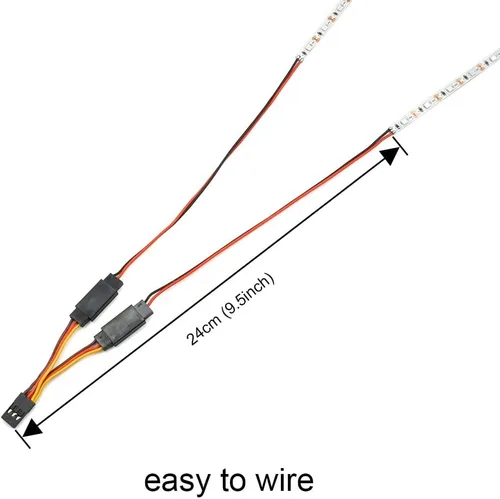 Vista 4 de Tira de luces LED para aviones de ala fija ala con control remoto, drones, autos y camiones de control remoto.