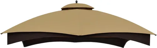 Vista 18 de ABCCANOPY Riplock Toldo Superior de Repuesto para Cenador para Lowe's Allen Roth #GF-12S004B-1, Caqui