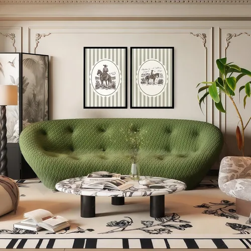 Vista 4 de 2 piezas de arte de pared de vaquero occidental, cuadros de decoración de pared de vaqueros a rayas sobre caballos, impresiones de pósters de lienzo