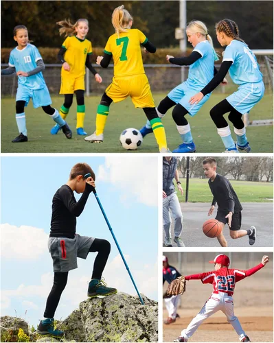 Vista 5 de Runhit Boys Compression Shirt Kids Long Sleeve Athletic Undershirt Youth Quick Dry Baselayer for Football Baseball