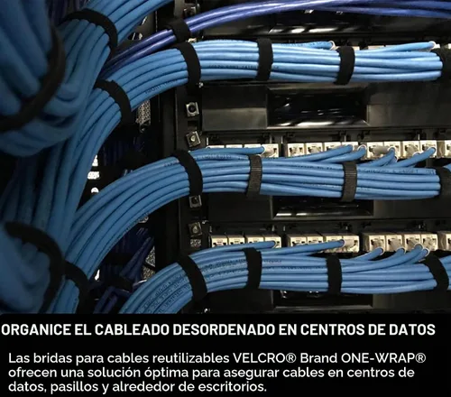 Vista 2 de VELCRO Brand - Cinta ONE-WRAP de doble cara 1801-OW-PB/B-75 para instalaciones de cables seguras y reutilizables Rollo de 1/2" X 25 yardas