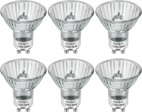 Vista 9 de SerBion Bombillas halógenas GU10 para lámpara calentadora de velas, regulables MR16 120 V 25 W bombillas para campana de pista y rango, blanco cálido