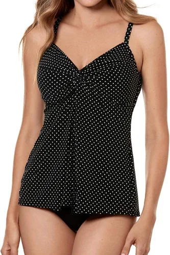 Vista 2 de Miraclesuit Traje de baño de mujer DD-Cup Pin Point Love Knot Sweetheart escote Underwire Bra Tankini traje de baño Top