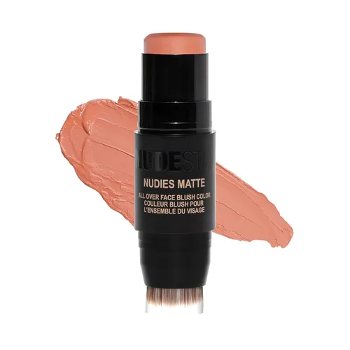 Vista 19 de Nudestix Nudies Blush Stick - Rubor crema 3 en 1 para mejillas, ojos y labios con cepillo integrado, acabado mate suave para un rubor natural