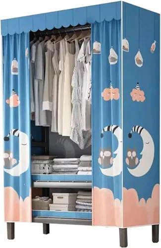 Vista 13 de large closets Large Closet Metal Frame Clothes Closet with Thick Cloth Cover Closet for Clothes Saves Space Portable Wardrobe Closet Space-saving