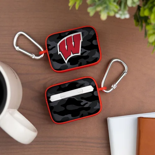 Vista 3 de AFFINITY BANDS Wisconsin Badgers Camo HDX - Funda compatible con Apple AirPods Generaciones 1 y 2