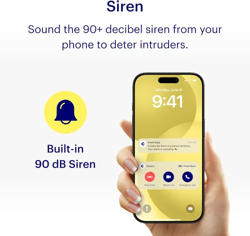 Vista 3 de Cámara de seguridad Canary View para interiores 1080p HD con lente gran angular Monitoreo de alerta activado por movimiento. Alexa, iOS, Android