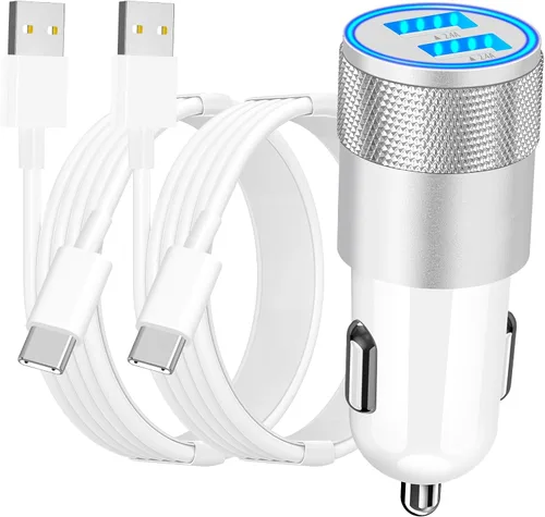 Vista 13 de Rombica [Apple MFi Certified] iPhone Fast Car Charger, 52.5W USB-C PD&QC3.0 Car Power Cigarette Lighter USB Charger Adapter with 2Pack Lightning