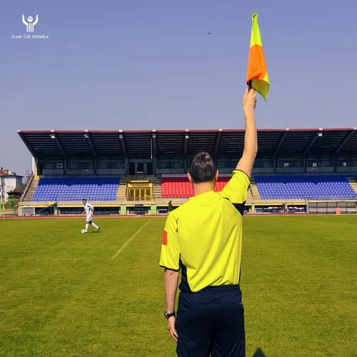 Vista 6 de Great Call Athletics El Juego Pro de bandera de árbitro de fútbol con estuche A prueba de agua asistente linesman amarillo naranja estilo a