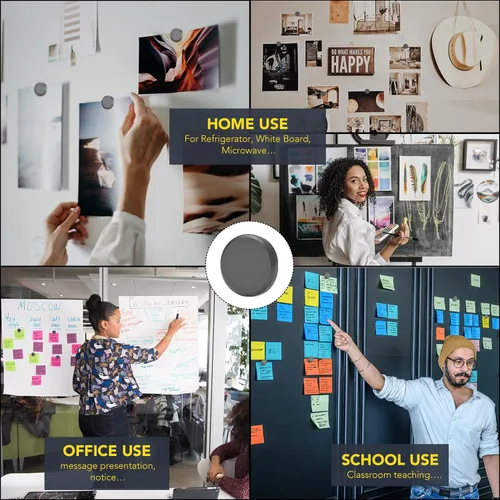 Vista 6 de TRYMAG Imanes para manualidades con respaldo adhesivo, imanes redondos de disco de 0.79 pulgadas (20mm) de cerámica circular, imanes de ferrita