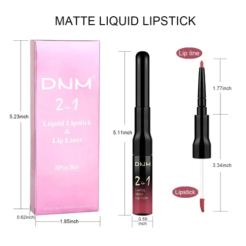 Vista 67 de evpct 1Pcs Lápiz de Labios Mate y Set de Lápiz de Labios Líquido para Mujeres, Lápiz de Labios Mate de Durazno Oscuro Púrpura, Resistente a Manchas