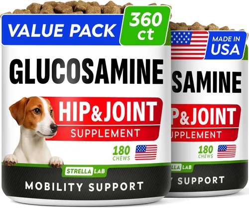 Vista 16 de STRELLALAB Glucosamina líquida para perros con colágeno (16 oz) – Suplemento totalmente natural para cadera y articulaciones, glucosamina