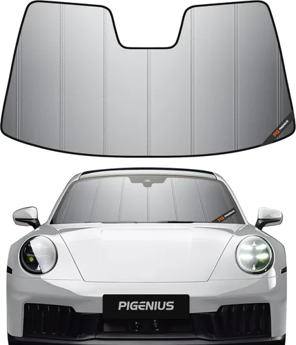Vista 9 de Pigenius Parasol para parabrisas para Porsche 718 Box-Ster, 2017-2025, parasol grueso para parabrisas delantero, 6 capas, protector solar plegable