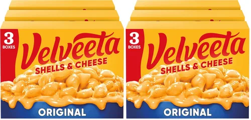 Vista 10 de Velveeta Shells and Cheese Mac, 3 cajas, para cenar o cenar fácilmente, sabor original, hecho con queso real, 12 onzas