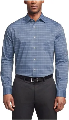 Vista 24 de Van Heusen Camisa de vestir para hombre, ajuste regular, ultra sin arrugas, cuello flexible, elástico a cuadros Albaricoque