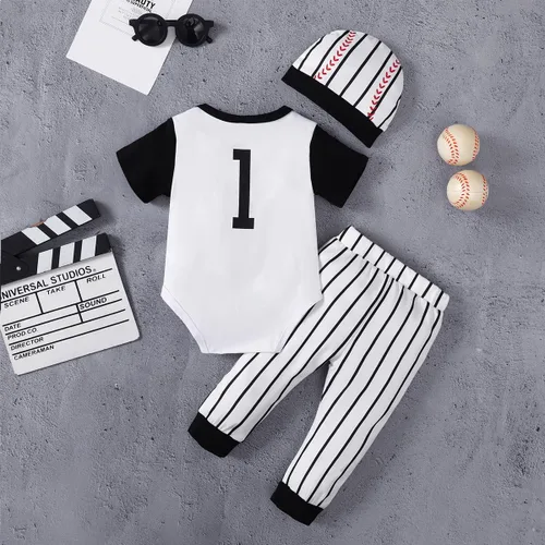 Vista 3 de Traje de primer cumpleaños para bebé niño, ropa de cumpleaños de un año, traje de béisbol deportivo para primer cumpleaños