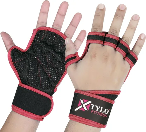 Vista 10 de Xtylo Int Workout Gloves for Men & Women Weight Lifting Gloves with Wrist Support, Full Palm Protection, Non-Slip Grip–Gym,Training, Rowing