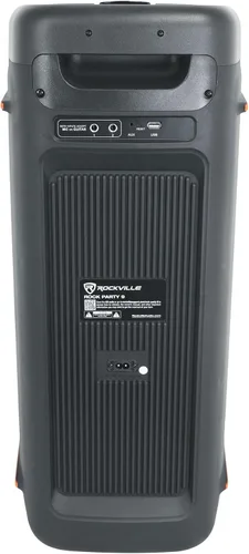 Vista 9 de Rockville Rock Party 9 - Altavoz Bluetooth portátil de 1000 W, woofer dual de 8 pulgadas, graves profundos, luces LED, entradas de micrófono