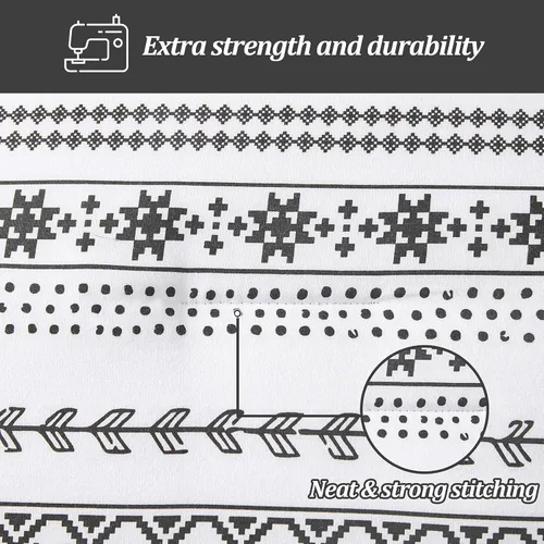 Vista 3 de Juego de edredón bohemio tamaño King, 7 piezas, ropa de cama azteca negra en una bolsa, reversible, de microfibra suave tamaño King