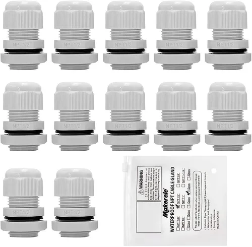 Vista 27 de MAKERELE NPT de 1" Conector de Glándula de Cable Agarre de Cordón Protectores de Alambre de Nylon Plástico Impermeables