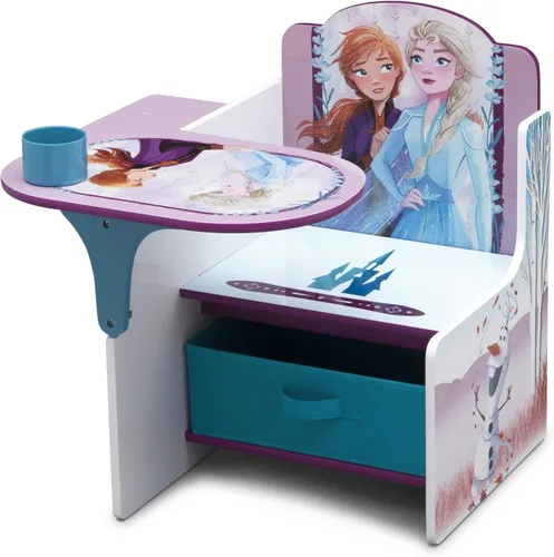 Vista 10 de Delta Children - Escritorio con silla y compartimento de almacenamiento, Frozen II (Disney) Portavasos Respaldo para brazos, madera tratada