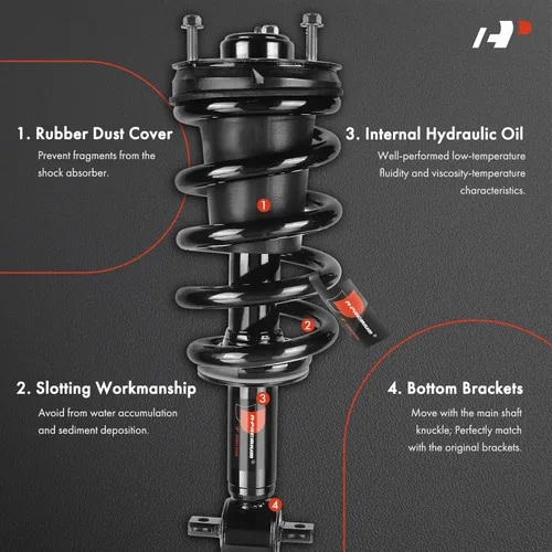 Vista 3 de A-Premium Puntales delanteros compatibles con Chevy y GMC - Tahoe 2007-2020, Yukon 2007-2020, Avalance 2007-2013, Suburban 2015-2020, sin ruedas