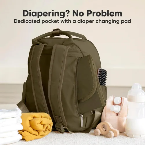 Vista 4 de KeaBabies Mochila para pañales – Mochilas multifuncionales de viaje para pañales, bolsas cambiadoras de maternidad para bebé, capacidad compacta